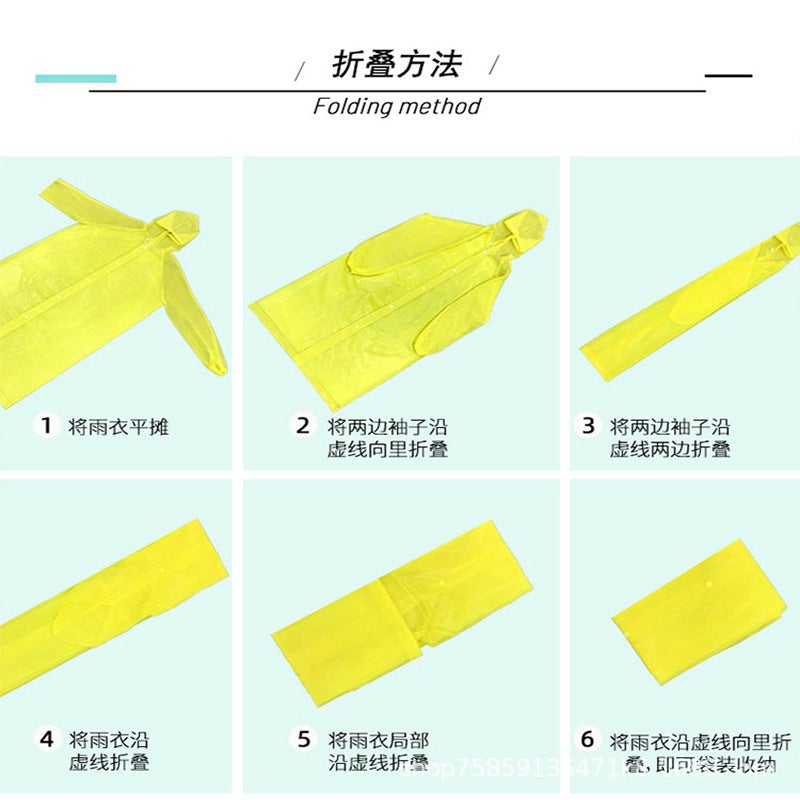 Raincoat Non-Disposable Raincoat Thickened Adult Raincoat Manufacturers Outdoor Travel Eva Portable Transparent - Image 4