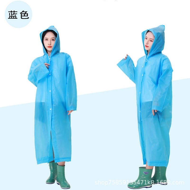 Raincoat Non-Disposable Raincoat Thickened Adult Raincoat Manufacturers Outdoor Travel Eva Portable Transparent - Image 5