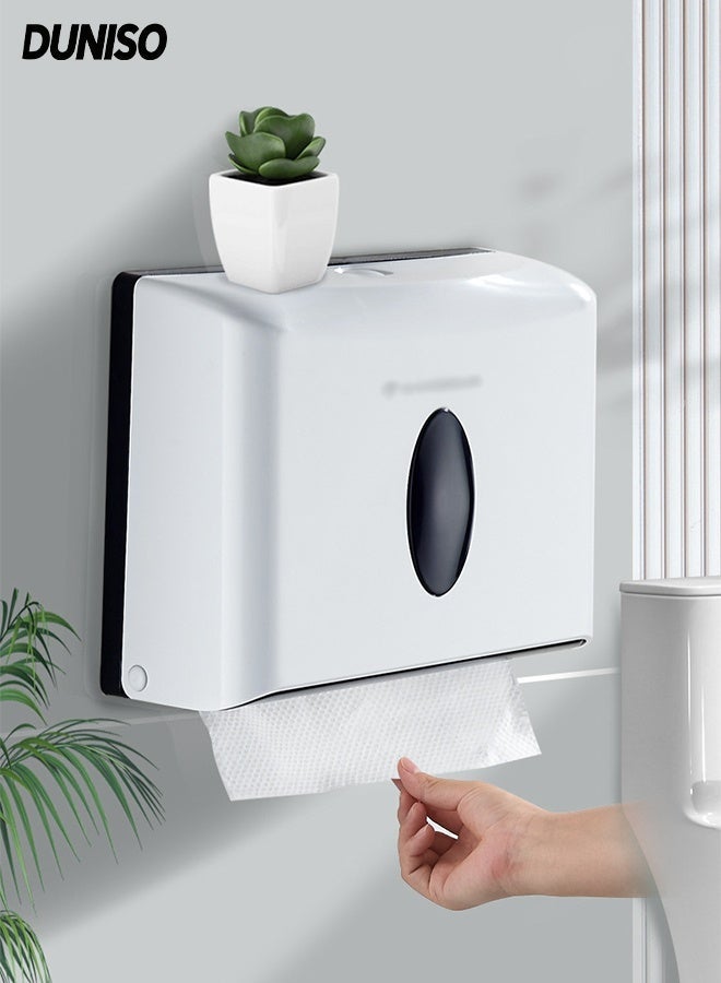 DUNISO Wall Mounted Waterproof Toilet Paper Holder with viewing window,Multifunctional Tissue Box ,Compatible with Roll Paper ,No Hole Punching - Image 1