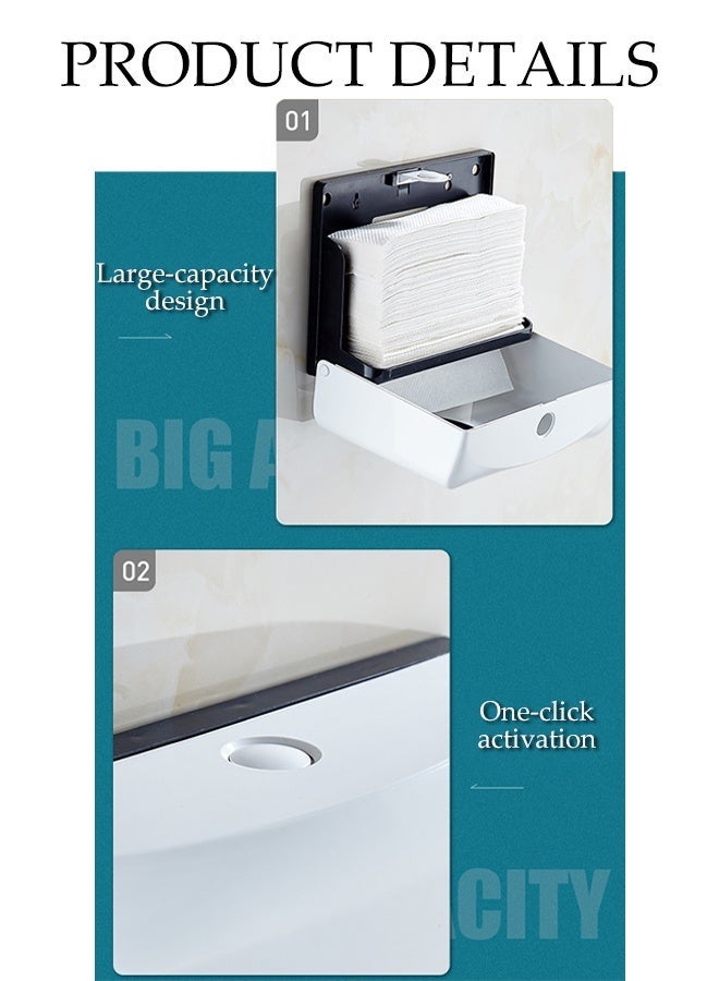 DUNISO Wall Mounted Waterproof Toilet Paper Holder with viewing window,Multifunctional Tissue Box ,Compatible with Roll Paper ,No Hole Punching - Image 3