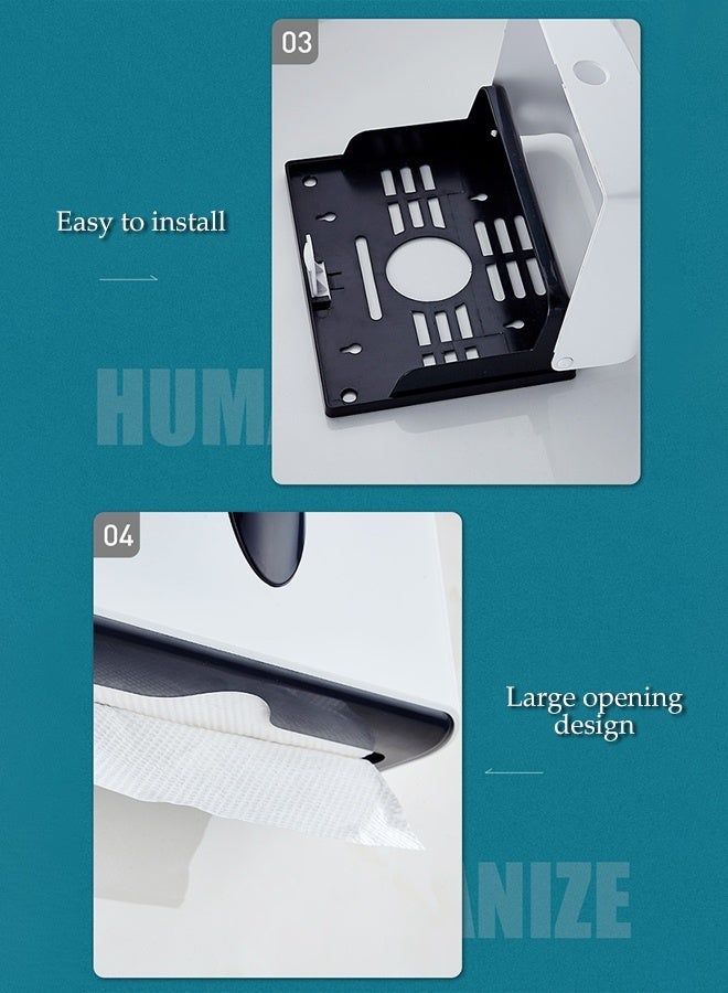 DUNISO Wall Mounted Waterproof Toilet Paper Holder with viewing window,Multifunctional Tissue Box ,Compatible with Roll Paper ,No Hole Punching - Image 4