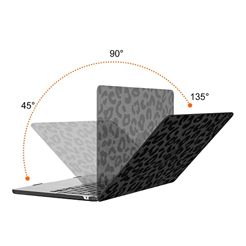 MOSISO Compatible with MacBook Air 13 inch Case 2025 2024 2023 2022 M4 A3240 M3 A3113 M2 A2681, Leopard Grain Hard Case&Keyboard Skin&Screen Film Compatible with MacBook Air 13.6 inch Case, Black - Image 3