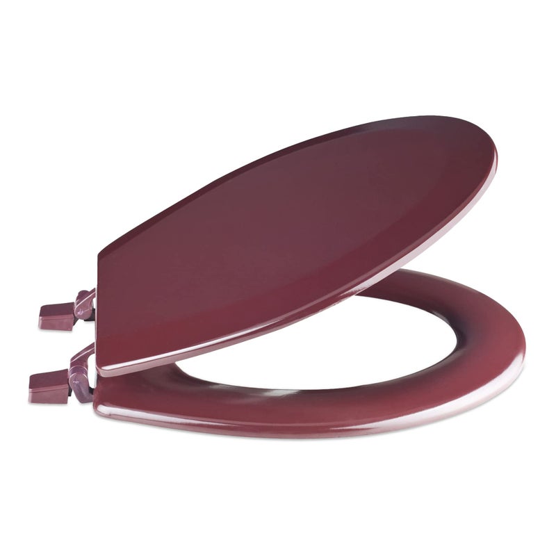 Achim Home Furnishings Standard Wood Toilet Seat Burgundy  17 Inch  Fits All Standard Size Fixtures  Easy to Install Fantasia by Achim Home Decor 