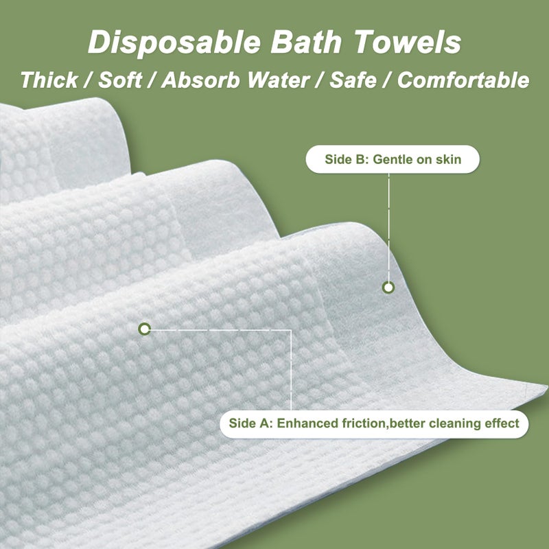 Tvvcalk Disposable Bath Towels, 25 Pack 55" x 27.5" Ultra Soft, Quick Dry Disposable Body Towel, Portable Travel Towel for Hotel Camping Beach Swimming Gym Sauna Spa, Personal Care Pet Towels - Image 3