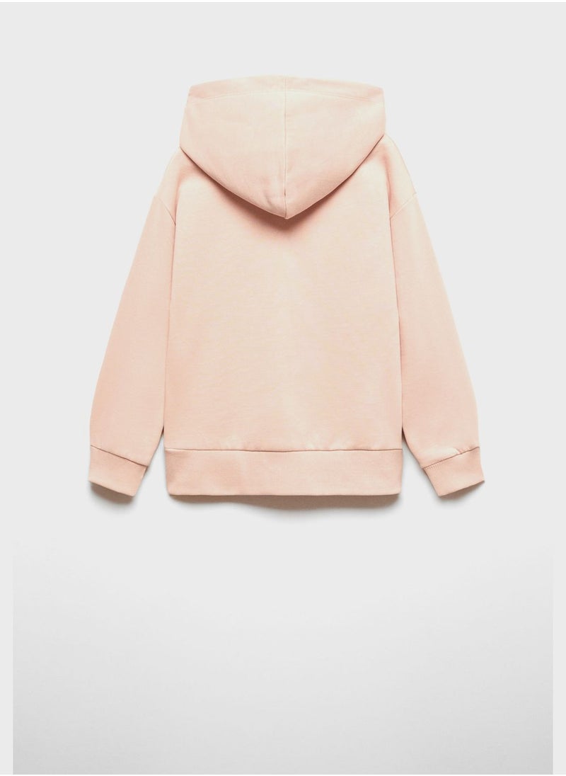 MANGO - Kids Text Print Hoodie - Image 1