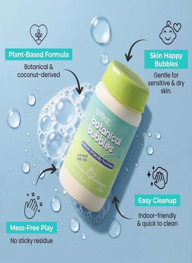 Spike Innobaby Botanical Bubble Solution for Sensitive Skin - 2 Bottles of 4 oz Refill for Spike Blower Wand and Manual Bubble Toys - Ready to Use - Mess Free - Non Toxic - Image 3
