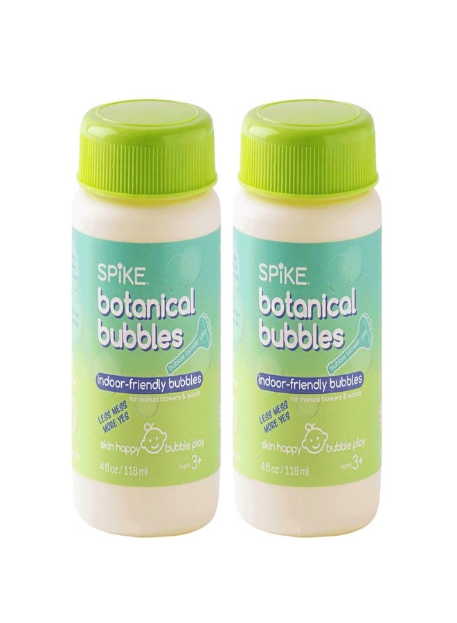 Spike Innobaby Botanical Bubble Solution for Sensitive Skin - 2 Bottles of 4 oz Refill for Spike Blower Wand and Manual Bubble Toys - Ready to Use - Mess Free - Non Toxic - Image 1