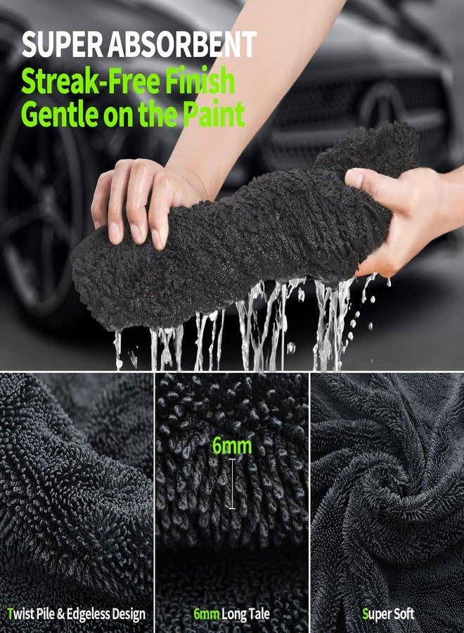 Wontolf 3-Pack Car Drying Towel with Storage Bag, Drying Towels Car Detailing, Ultra Absorbent Microfiber Towels for Cars and Trucks (2 * 35" x 24", 1 * 11.8''x11.8''), Streak Free, No Water Spots - Image 3