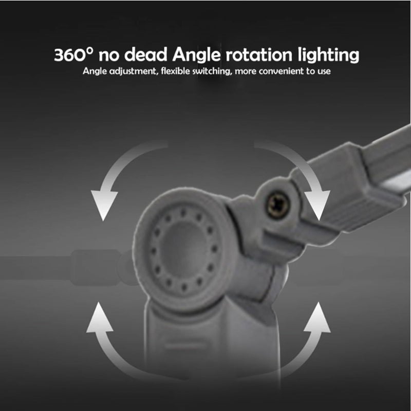 Grey 360 Degree Rotating LED Work Light With 4 Modes Magnetic Foldable Hook And Type C Charging For Camping Repairing And Home Use - Image 4