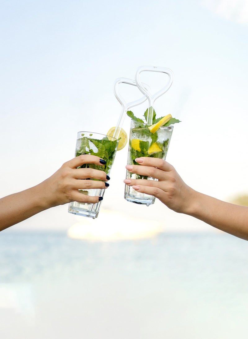 هومستر عبوة من قطعتين من مصاصات الشرب على شكل قلب، أدوات مبتكرة للحفلات - Image 5