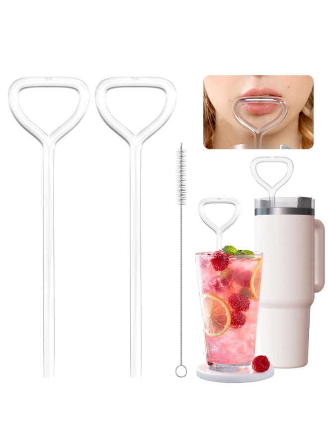 هومستر عبوة من قطعتين من مصاصات الشرب على شكل قلب، أدوات مبتكرة للحفلات - Image 1