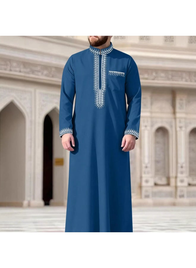 عباية - ثوب عربي رجالي - أخضر محيطي 101 - ملابس تقليدية، ملابس إسلامية، زي إسلامي، عباية دبي، قفطان، جبة - Image 3