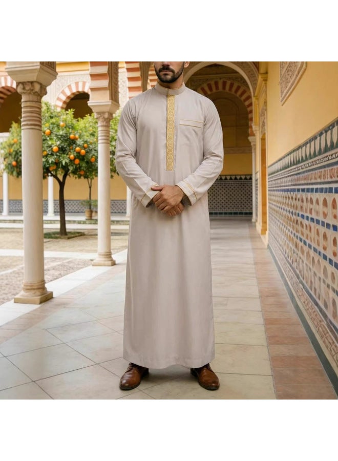 عباية - ثوب عربي رجالي - أخضر محيطي 101 - ملابس تقليدية، ملابس إسلامية، زي إسلامي، عباية دبي، قفطان، جبة - Image 5