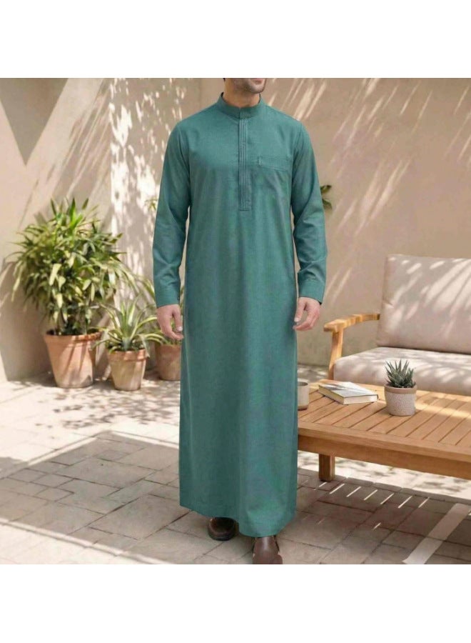 عباية - ثوب عربي رجالي - أخضر محيطي 101 - ملابس تقليدية، ملابس إسلامية، زي إسلامي، عباية دبي، قفطان، جبة - Image 1