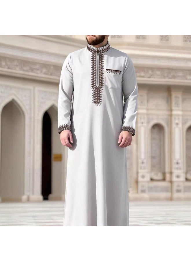 عباية - ثوب عربي رجالي - أخضر محيطي 101 - ملابس تقليدية، ملابس إسلامية، زي إسلامي، عباية دبي، قفطان، جبة - Image 2