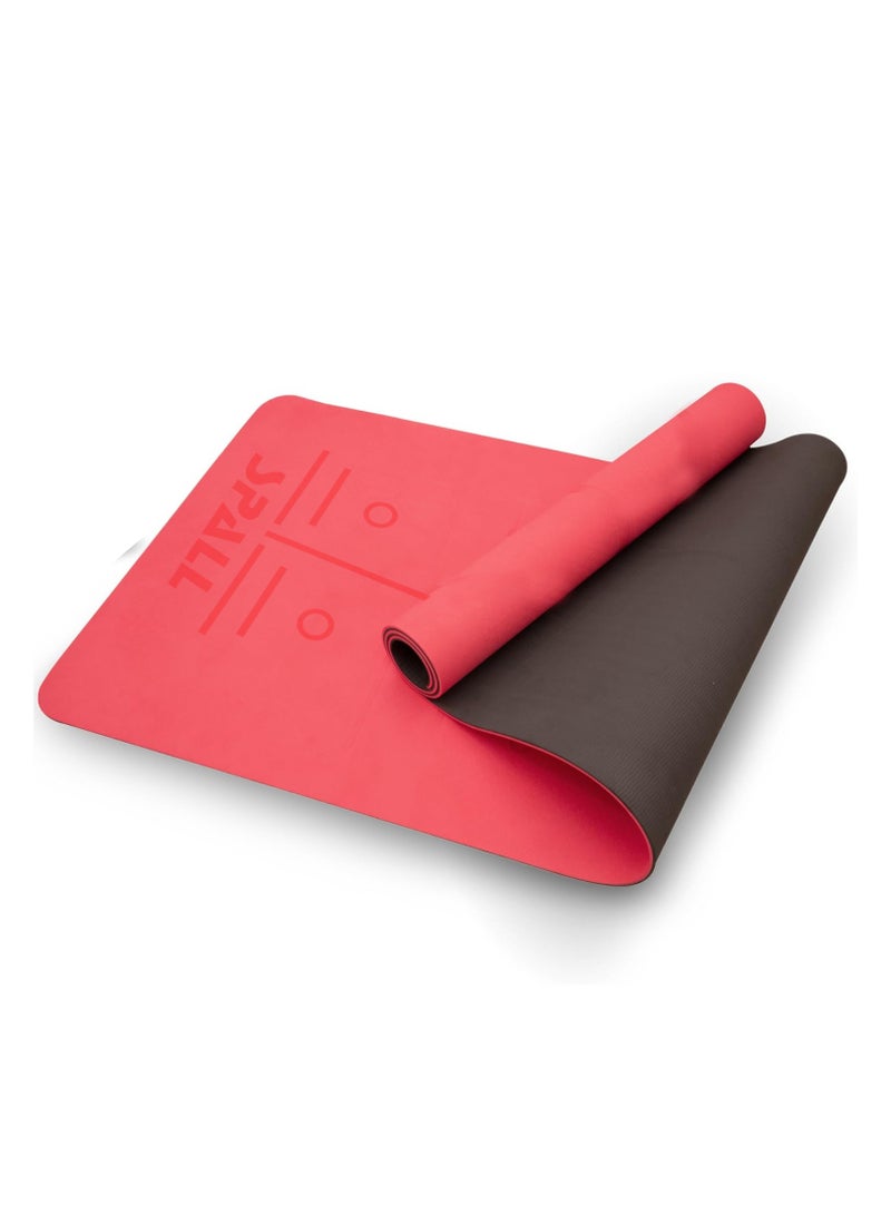 Spall Exercise Yoga Mat Non Slip Mat With Position Lines And Texture Surface TPE Eco Friendly Sweat Proof Anti Tear Ideal For Yoga Pilates And Exercise Suitable For Men And Women - Image 1