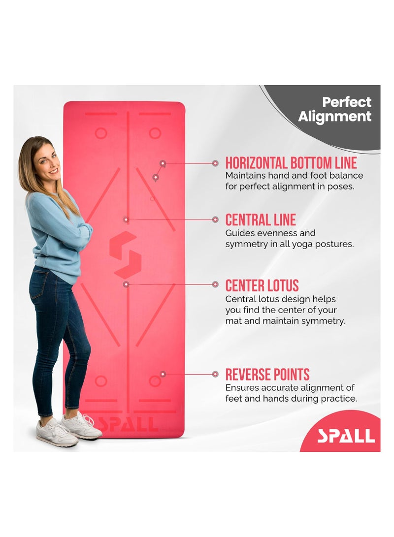 Spall Exercise Yoga Mat Non Slip Mat With Position Lines And Texture Surface TPE Eco Friendly Sweat Proof Anti Tear Ideal For Yoga Pilates And Exercise Suitable For Men And Women - Image 3