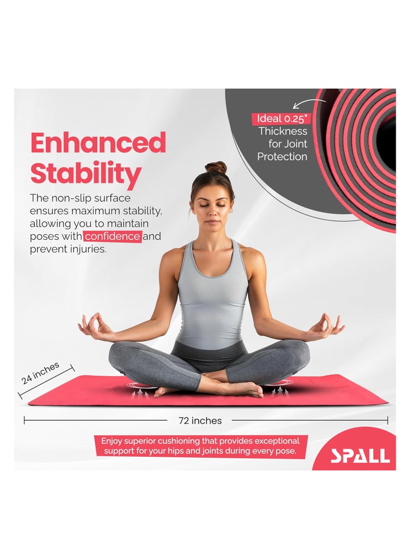 Spall Exercise Yoga Mat Non Slip Mat With Position Lines And Texture Surface TPE Eco Friendly Sweat Proof Anti Tear Ideal For Yoga Pilates And Exercise Suitable For Men And Women - Image 2