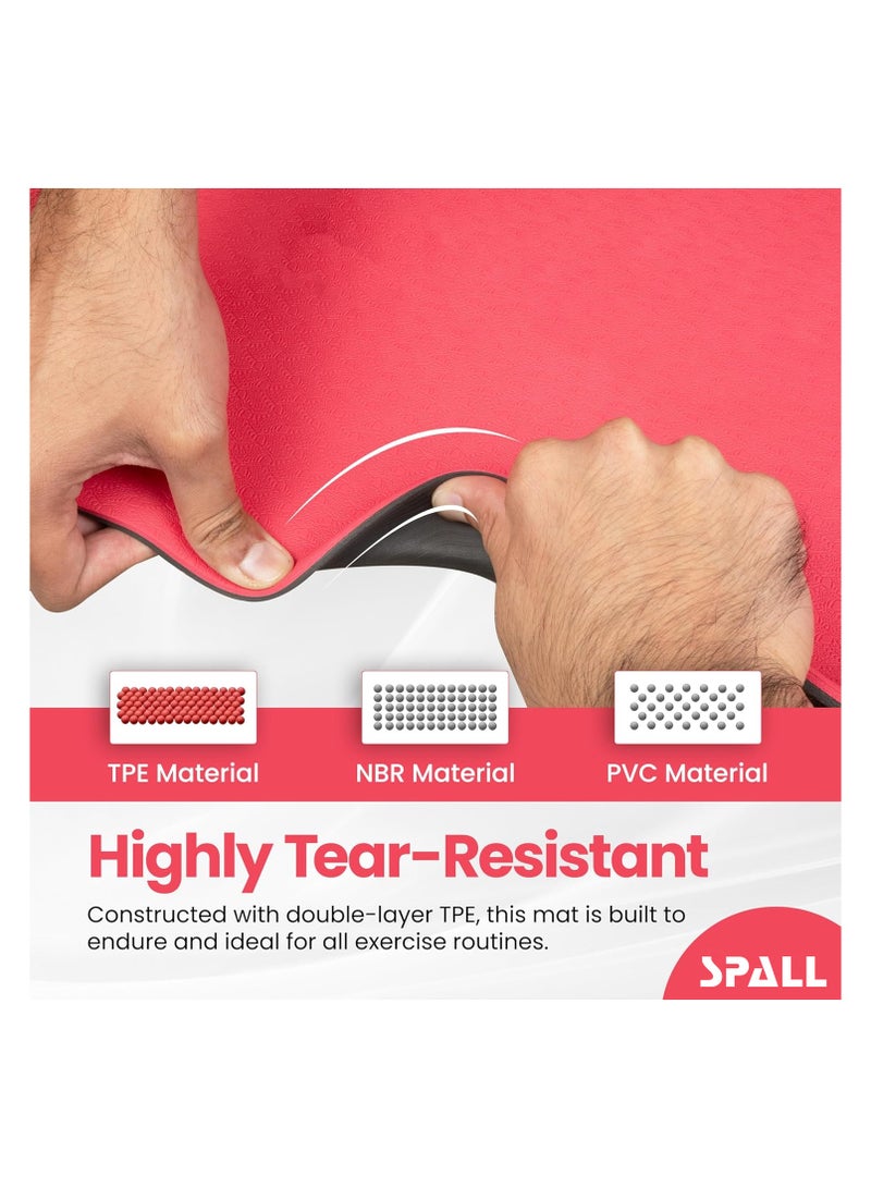 Spall Exercise Yoga Mat Non Slip Mat With Position Lines And Texture Surface TPE Eco Friendly Sweat Proof Anti Tear Ideal For Yoga Pilates And Exercise Suitable For Men And Women - Image 4