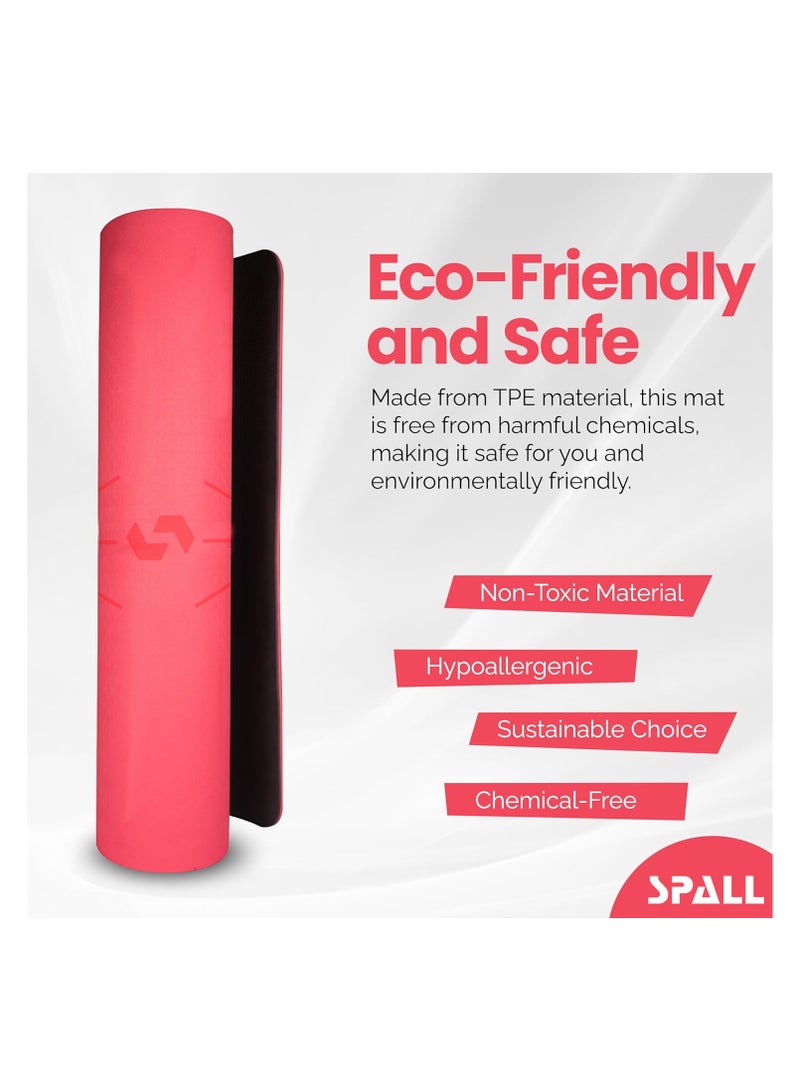 Spall Exercise Yoga Mat Non Slip Mat With Position Lines And Texture Surface TPE Eco Friendly Sweat Proof Anti Tear Ideal For Yoga Pilates And Exercise Suitable For Men And Women - Image 5