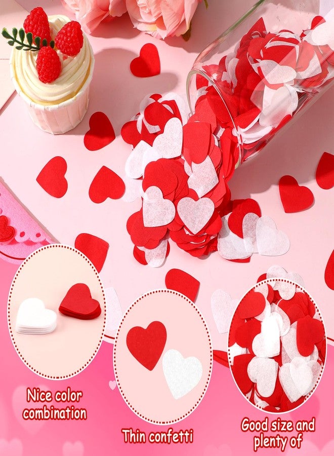 MARFOREVER Red and White Heart Confetti, Valentine's Day Table Decorations, Heart Shaped Glitter Sprinkles for Tables, Metallic Sequins for Party Centerpieces - Image 4
