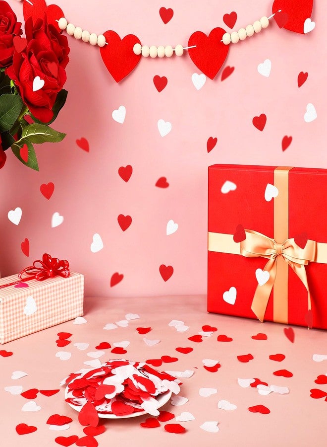 MARFOREVER Red and White Heart Confetti, Valentine's Day Table Decorations, Heart Shaped Glitter Sprinkles for Tables, Metallic Sequins for Party Centerpieces - Image 5