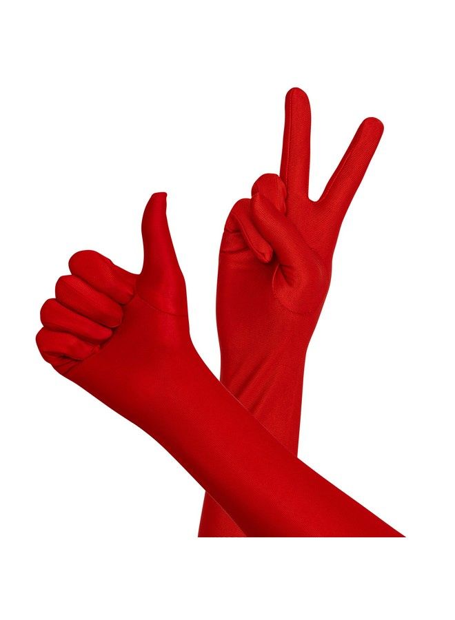 Skeleteen قفازات ساتان حمراء للأوبرا قفازات فاخرة من عشرينيات القرن الماضي قفازات كوع زوج 1 - Image 5