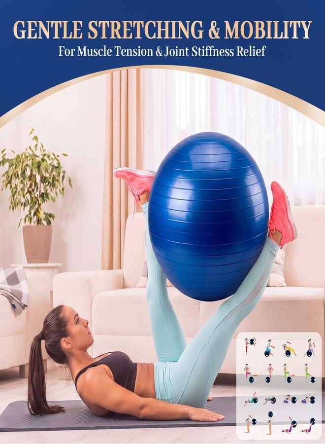Jerify 3 Set Pilates Yoga Ball Chair 26 inch Ergonomic Exercise Ball Chair with Stability Base for Home Office Desk Sitting or Workout, Improving Posture & Relieving Back Pain (Blue, Pink, Purple) - Image 5