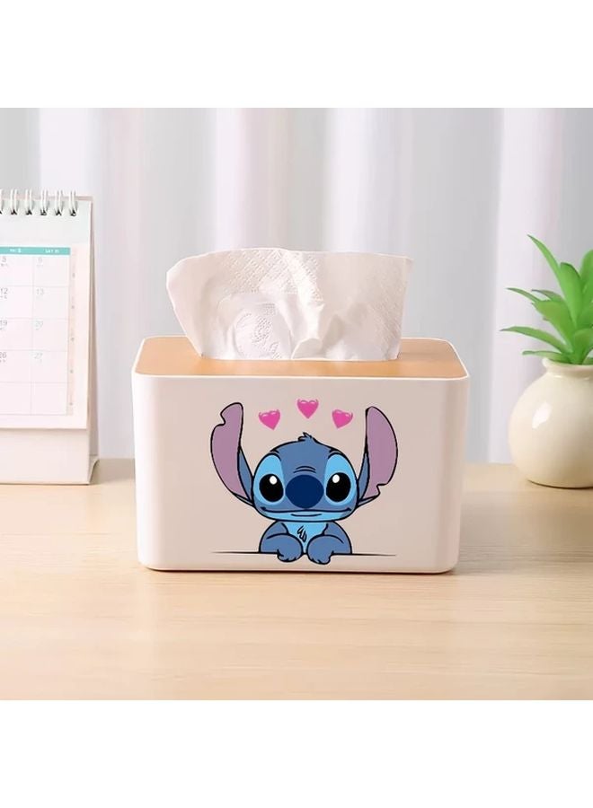 Disney Stitch Lilo Heart Tissue Box Holder Love Steiff Plastic Storage Organizer - Image 1