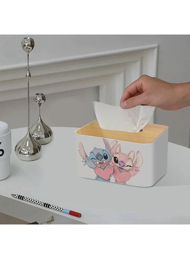 Disney Stitch Lilo Heart Tissue Box Holder Love Steiff Plastic Storage Organizer - Image 2