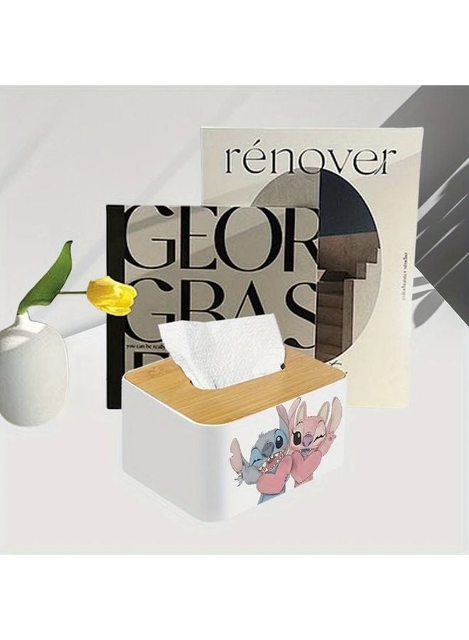 Disney Stitch Lilo Heart Tissue Box Holder Love Steiff Plastic Storage Organizer - Image 3