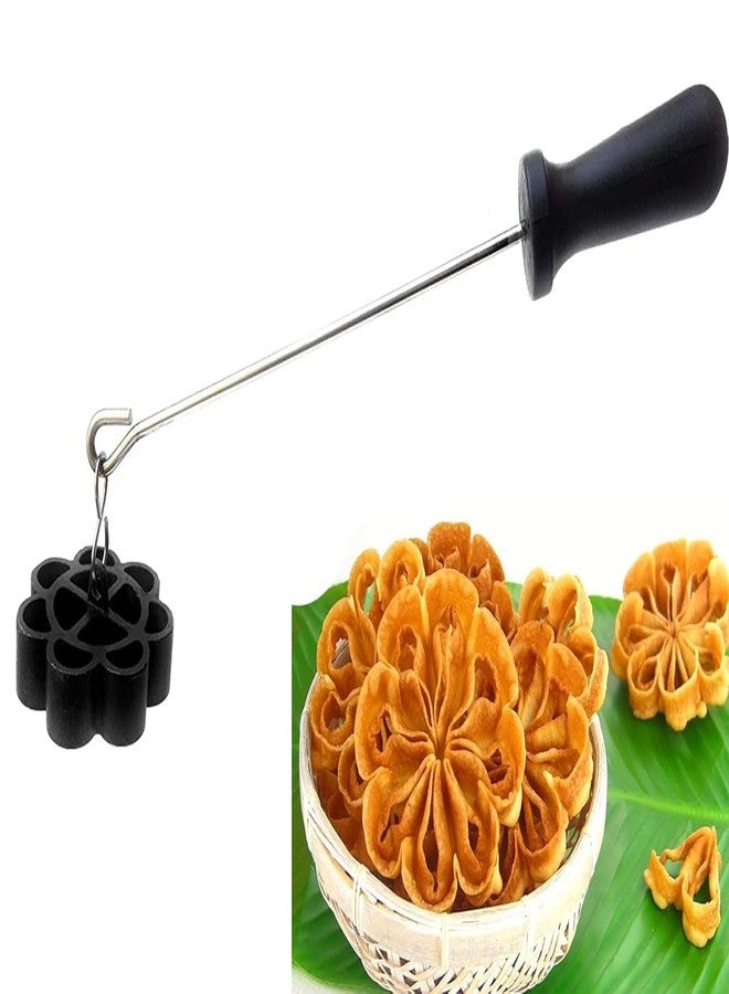 DVELLZY Non Stick Rose Cookie Maker | Achappam Achu Murukku Mould | Gulabi Puvvulu Traditional Festival Sweet & Snack Shaper | Easy Use Kitchen Tool for Crispy Cookies - Image 1