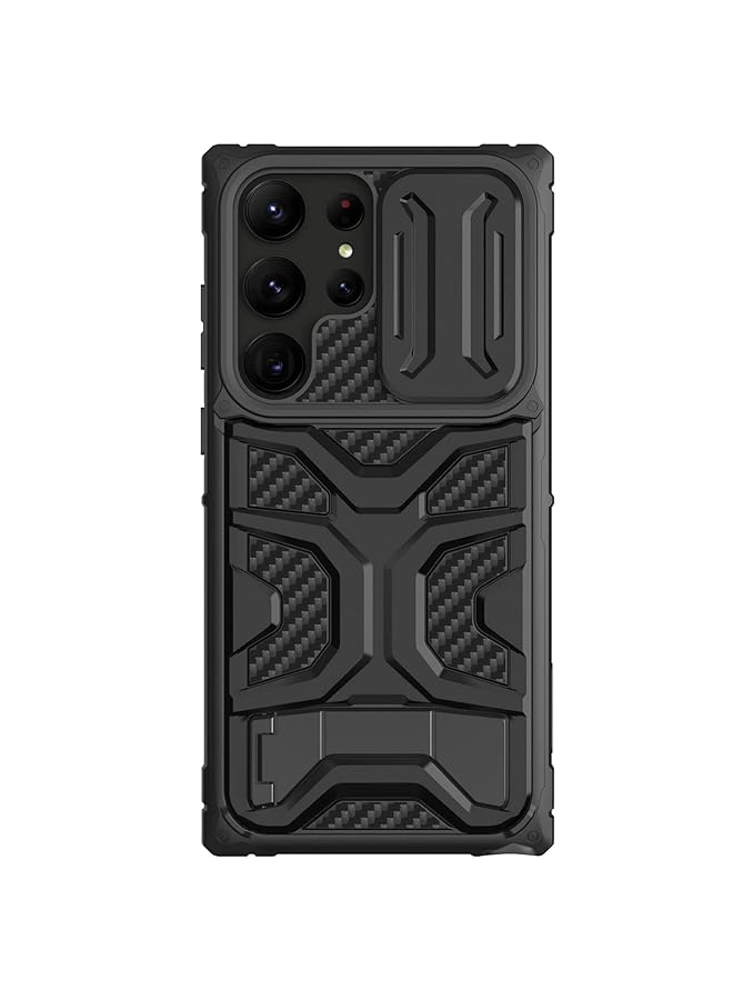Basic Case For Samsung Galaxy S23 Ultra Camshield Carbon Fiber Armor For Samsung S23 Ultra Case Rugged Lightweight Military Grade Drop Protection Shockproof Black S23 Ultra Black 4 - Image 1