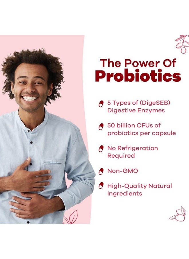 GoBiotix - Detox Probiotic Supplement Ultimate Flora Probiotic For Women & Men ; 50 Billion Cfu Of Probiotics + Prebiotics + Digestive Enzymes For Gut & Liver Health ; Shelf Stable 60 Caps - Image 1
