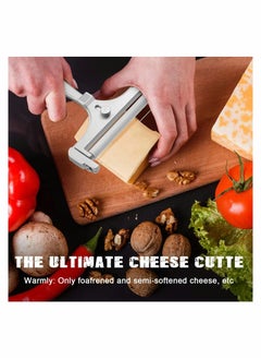Excefore Cheese Slicer Heavy Duty Adjustable Thickness Stainless Steel Wire Cheese Cutter Angle Adjustable for Soft, Semi Hard Cheeses Kitchen Cooking Tool  - Image 4