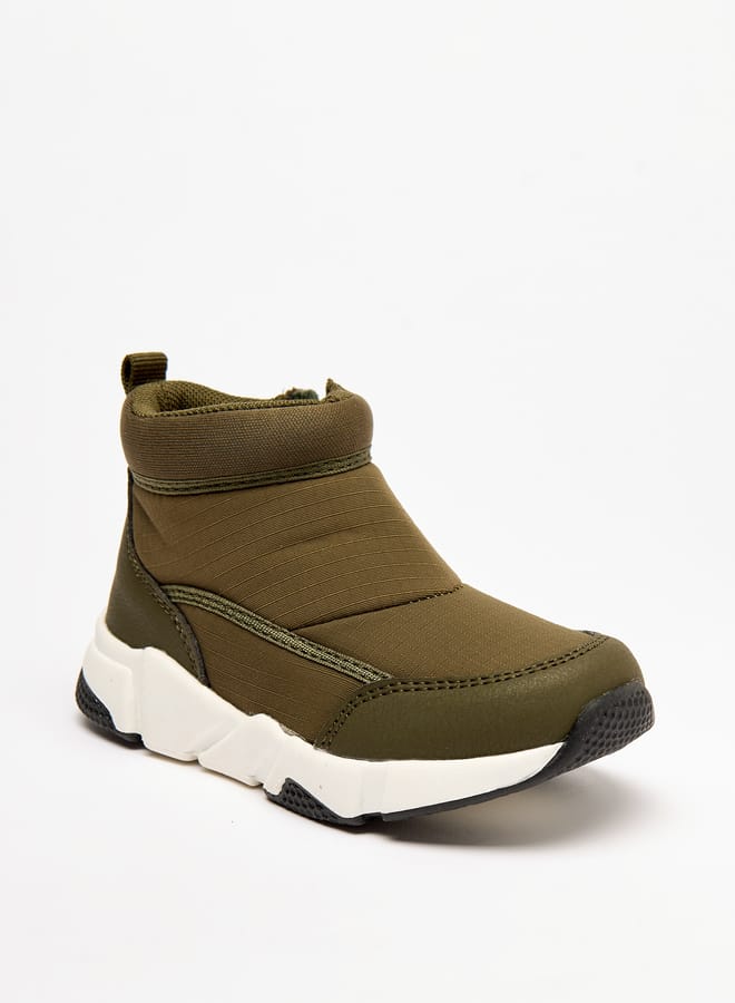 JUNIORS Textured High Cut Boots with Zip Closure  - Image 1