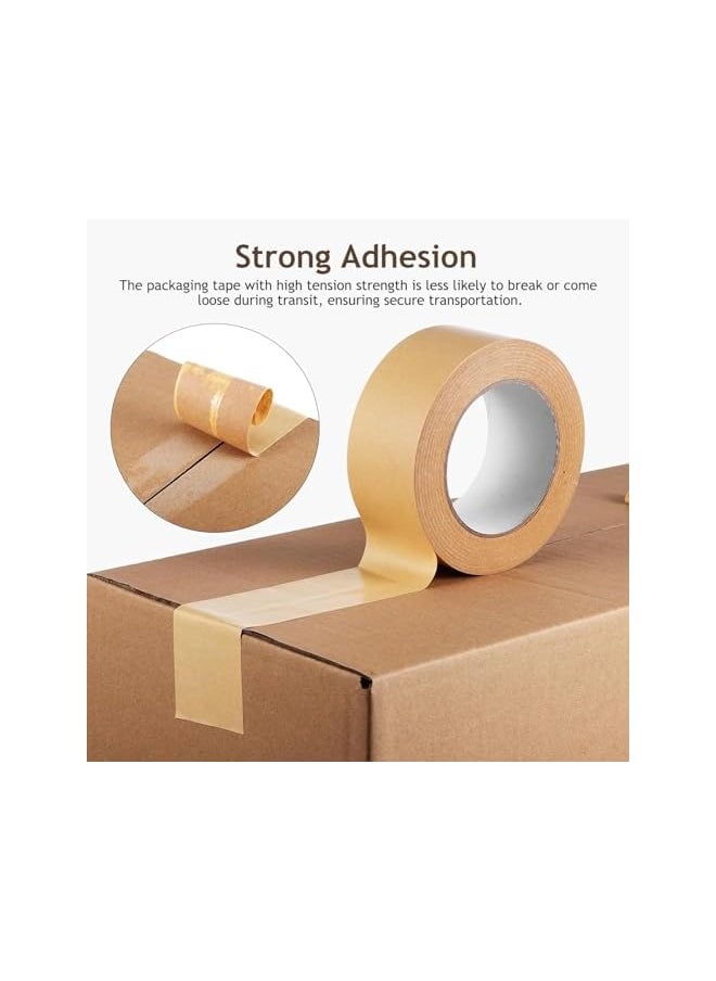 PROMASS - promass Kraft Paper Tape, 6 Rolls Brown Gummed Tape, Kraft Paper Shipping Tape, Brown Paper Tape for Packing Boxes, Warehouse Storage, Moving, Shipping and Carton Sealing (50M × 5CM) - Image 1