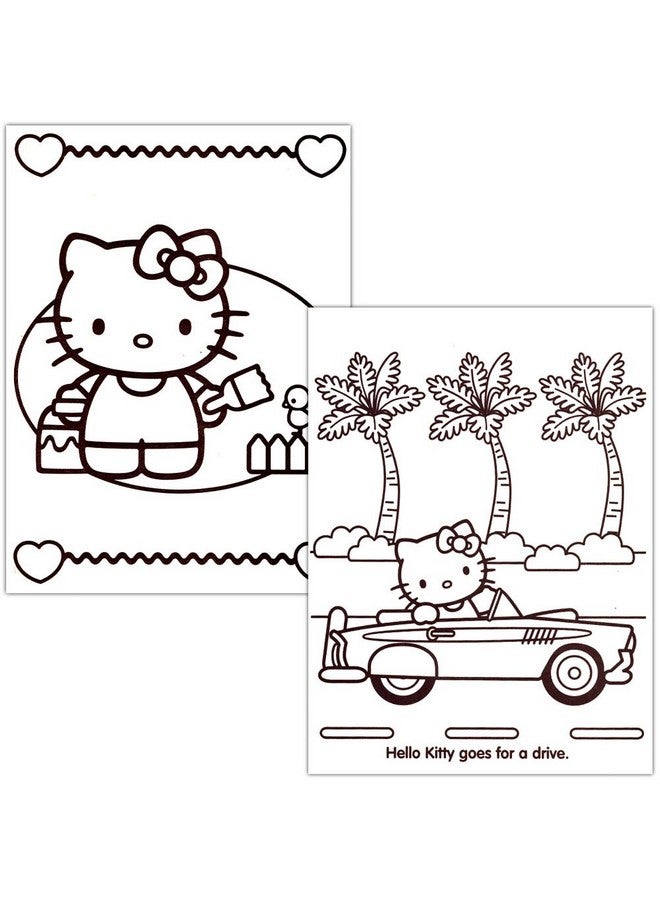 Hello Kitty مجموعة كتاب تلوين ونشاط هالو كيتي الفائقة ~ 5 كتب تلوين هالو كيتي، أقلام تلوين، وأكثر من 50 ملصق هالو كيتي (حزمة حفلة هالو كيتي) - Image 3