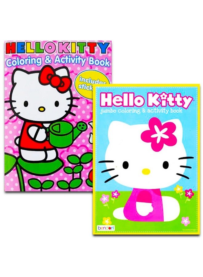 Hello Kitty مجموعة كتاب تلوين ونشاط هالو كيتي الفائقة ~ 5 كتب تلوين هالو كيتي، أقلام تلوين، وأكثر من 50 ملصق هالو كيتي (حزمة حفلة هالو كيتي) - Image 2