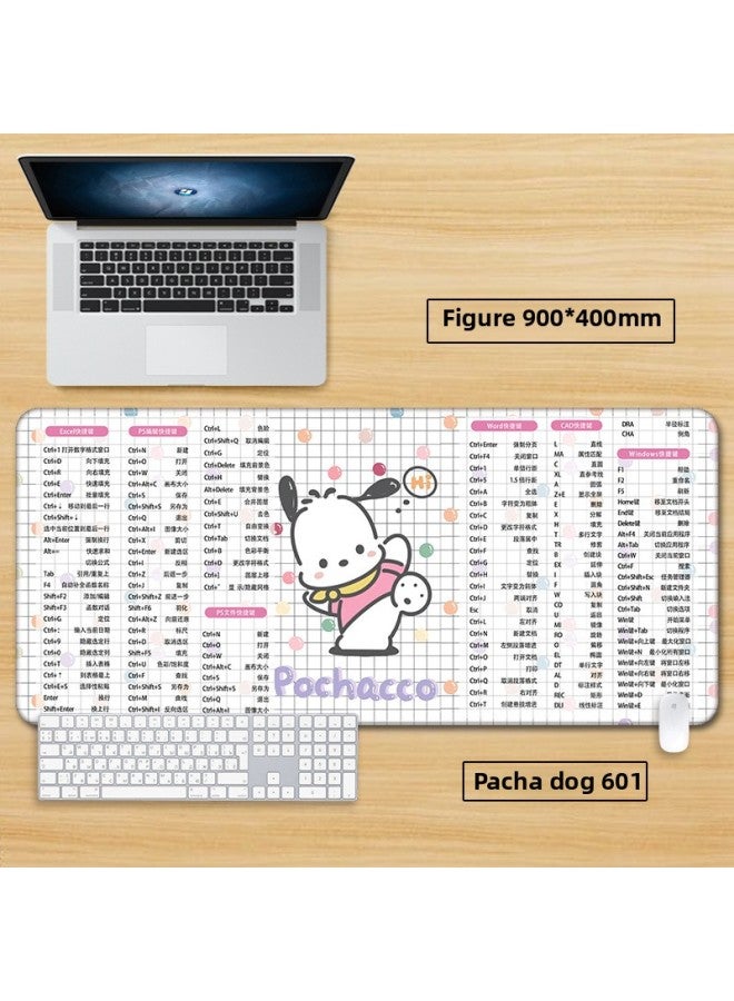 Parchal Dog Mouse Pad Oversized Cute Cartoon Sanrio For Boys And Girls Office Computer Keyboard Learning Desk Pad-Color:70x 35cm Thickness 3mm-Pattern:Fluorescent Yellow Parchal Dog 601  - Image 1
