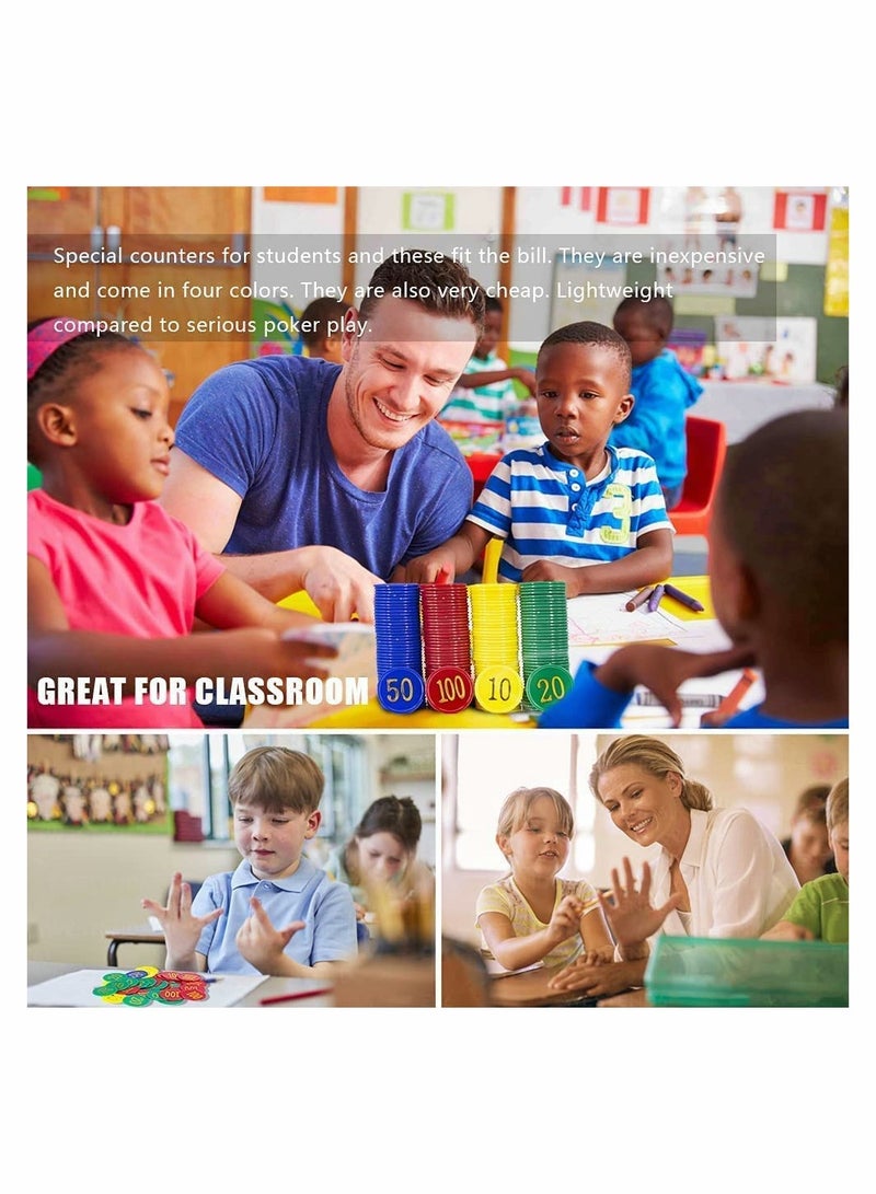 160Peices Plastic Counting Chip Set with Storage Box for Home Game, Kids Game Play, Learning Math Counting - Image 4