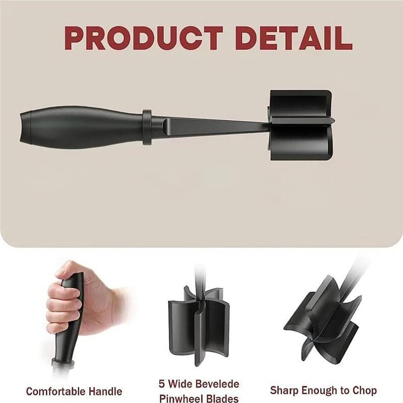 mythos MYTHOS Meat Chopper Heat Resistant Meat Masher for Hamburger Meat Ground Beef Smasher Nylon Hamburger Chopper Utensil Ground Meat Non Stick Chopper Potato Masher Tool 2 Pack Black  - Image 3