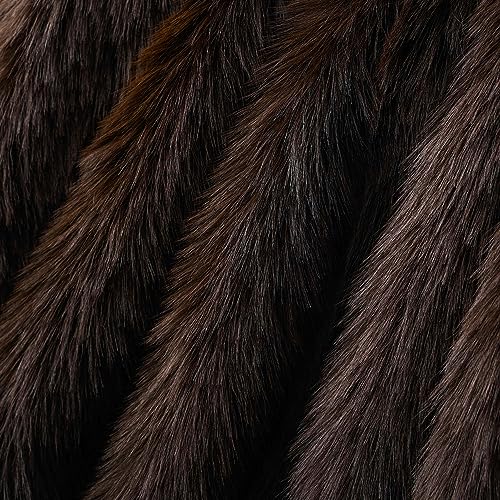BATTILO HOME Luxury Fluffy Brown Faux Fur Throw Blanket, Cozy Warm Fur Blanket for Couch, Sofa, Chair, Bed, Plush Fuzzy Fur Throws with Long Pile, 50"x60" - Image 5