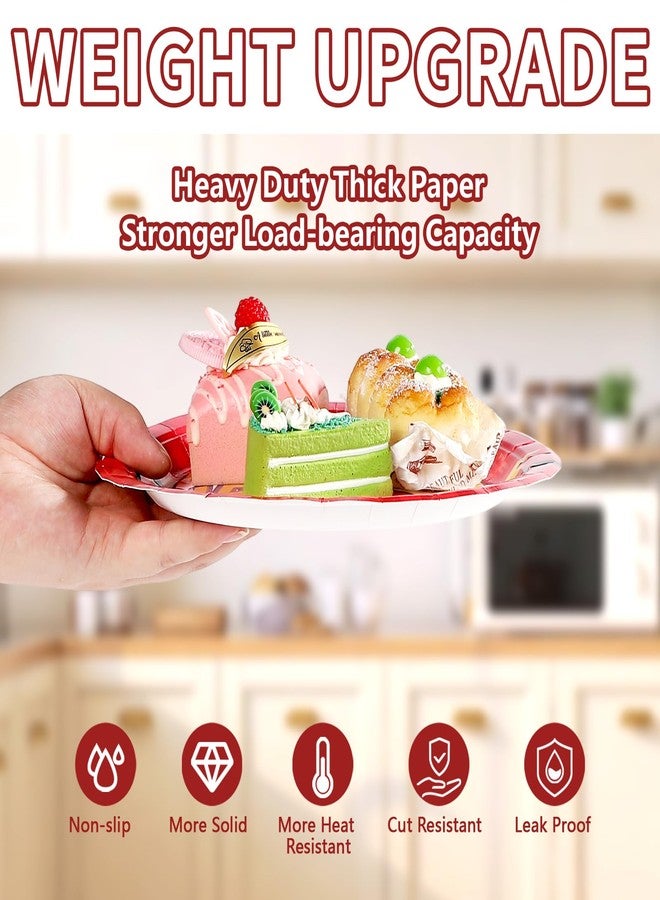 Grencian 60Pcs Happy Birthday Party Supplies Cartoon 9" Anime Themed Paper Plates Tableware Sets 4 Types Pattern Disposable Red and Yellow Decoration for Birthday Cartoon Theme Club Party Anime Lovers - Image 5