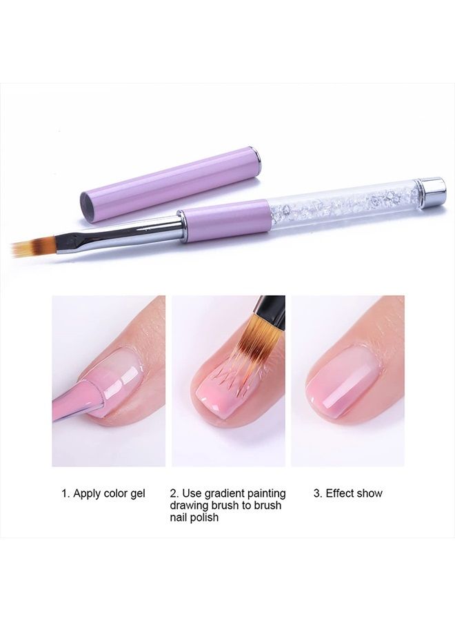 SILPECWEE 5Pcs Ombre Nail Brush Nail Detail Brush Nail Art Brushes Nail Design Brushes Nail Painting Liner Brush for Acrylic Nails Thin Nail Pen Nail Art Tools - Image 4