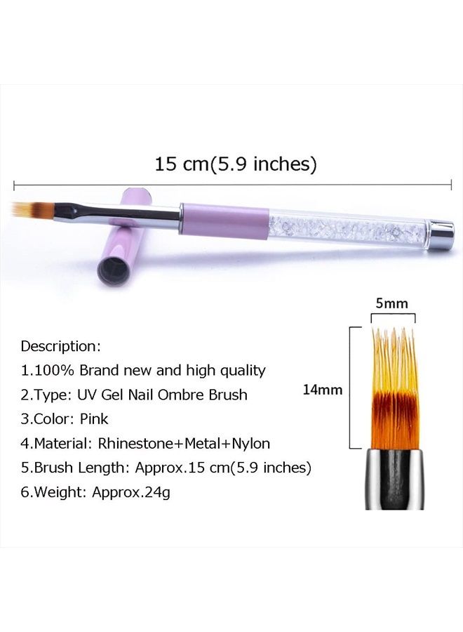 SILPECWEE 5Pcs Ombre Nail Brush Nail Detail Brush Nail Art Brushes Nail Design Brushes Nail Painting Liner Brush for Acrylic Nails Thin Nail Pen Nail Art Tools - Image 2