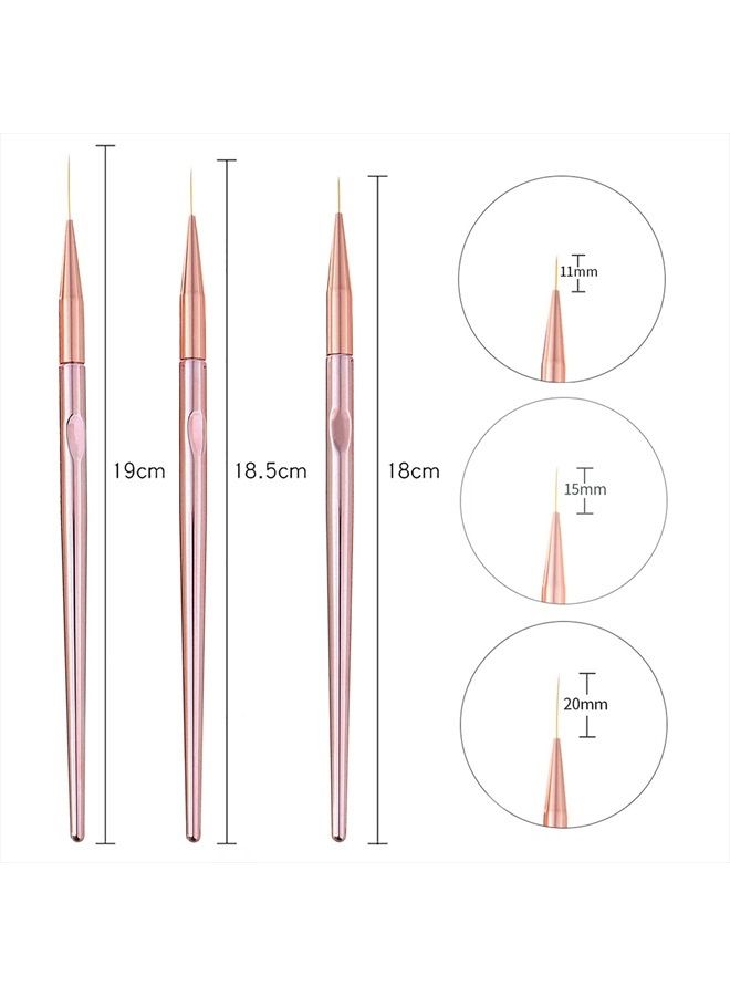 SILPECWEE 5Pcs Ombre Nail Brush Nail Detail Brush Nail Art Brushes Nail Design Brushes Nail Painting Liner Brush for Acrylic Nails Thin Nail Pen Nail Art Tools - Image 5