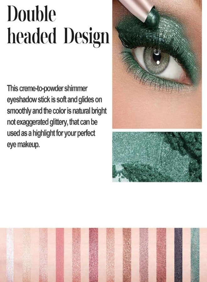 ONarisae Eyeshadow Sticks Long-Lasting Cream Shimmer Finish Easy Apply with Built-in Smudger Blendable Champagne - Image 4