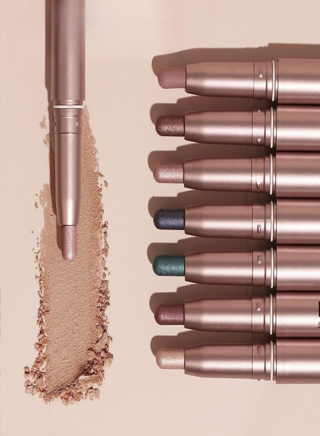 ONarisae Eyeshadow Sticks Long-Lasting Cream Shimmer Finish Easy Apply with Built-in Smudger Blendable Champagne - Image 5