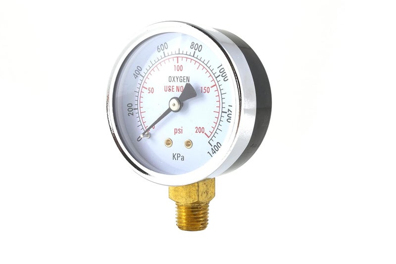 Sa - Low Pressure Gauge for Oxygen Regulator 0-200 psi - 2.5 Inch Dial - Image 2